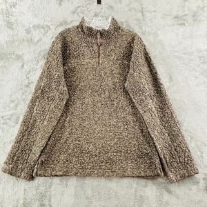 True‎ Grit Softest Tip Shearling Pullover S Brown Long Sleeve 1/4 Zip 81M65lSVT